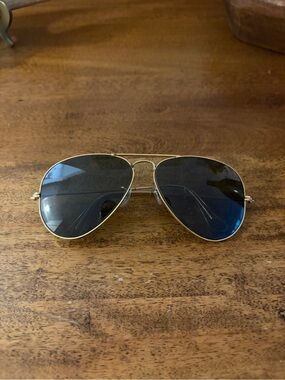 Vintage Ray-Ban Gold Frame Black Lens Aviator Sunglasses